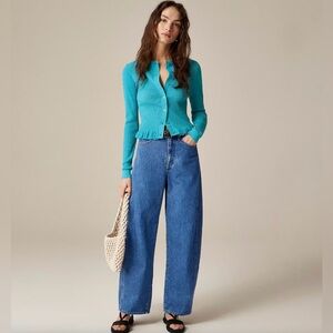 NWT J. Crew Barrel Leg Jean Relaxed Rigid Denim Elaine Wash Size 32 CK152